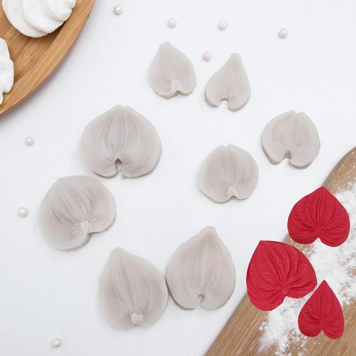 Набор молдов «Листья», силикон, 4 пары, цвет МИКС Набор молдов «Листья», силикон, 4 пары, цвет МИКС