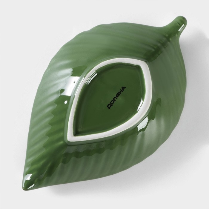 Салатник Доляна «Лист», 170 мл, 18×10,5 см, цвет зелёный Салатник Доляна «Лист», 170 мл, 18×10,5 см, цвет зелёный