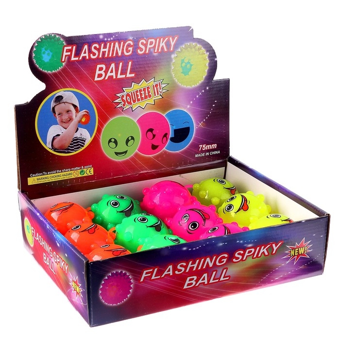 Мяч световой «Мордочка» с пищалкой, цвета МИКС Мяч световой «Мордочка» с пищалкой, цвета МИКС