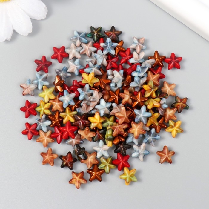 Бусины для творчества пластик Бусины для творчества пластик "Винтаж. Объемные звезды" МИКС набор 15 гр 0,4х0,9х0,9 см