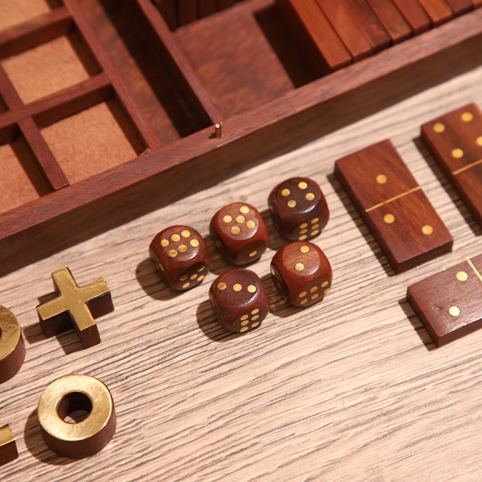 Игра настольная 3в1 (домино + крестики-нолики + кубики) 23х10,5х3,5 см, дерево шишам Игра настольная 3в1 (домино + крестики-нолики + кубики) 23х10,5х3,5 см, дерево шишам