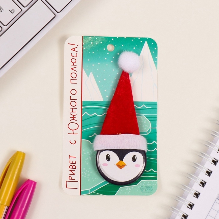 Значок закатной с колпаком d=35 мм "Пингвин" 6,5х11 см