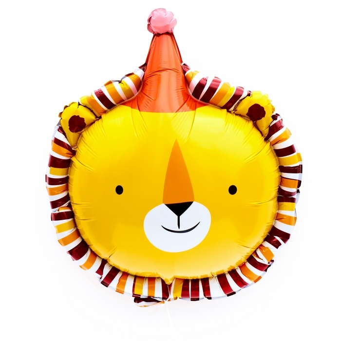 Шар фольгированный 30 Шар фольгированный 30" «Лев именинник», цвет оранжевый