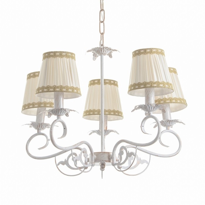 Люстра Люстра "Франческа" 5xE14 40Вт белый с золотой патиной 57х57х39-98 см BayerLux