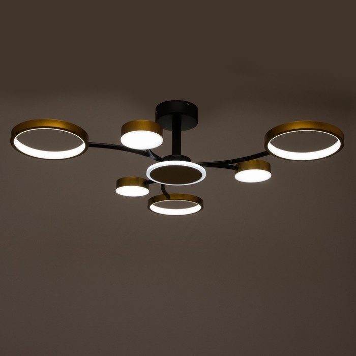 Люстра с ПДУ 2299/7GD LED 136Вт 3000-6000К золото 77х77х18 см BayerLux