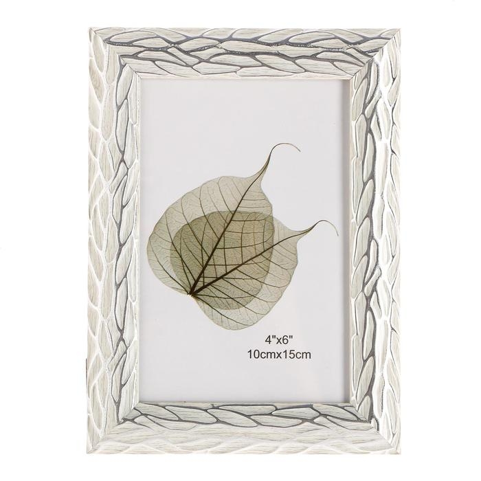 Фоторамка пластик 10х15 см Фоторамка пластик 10х15 см "Корни" бежевая с серебром 19х14 см