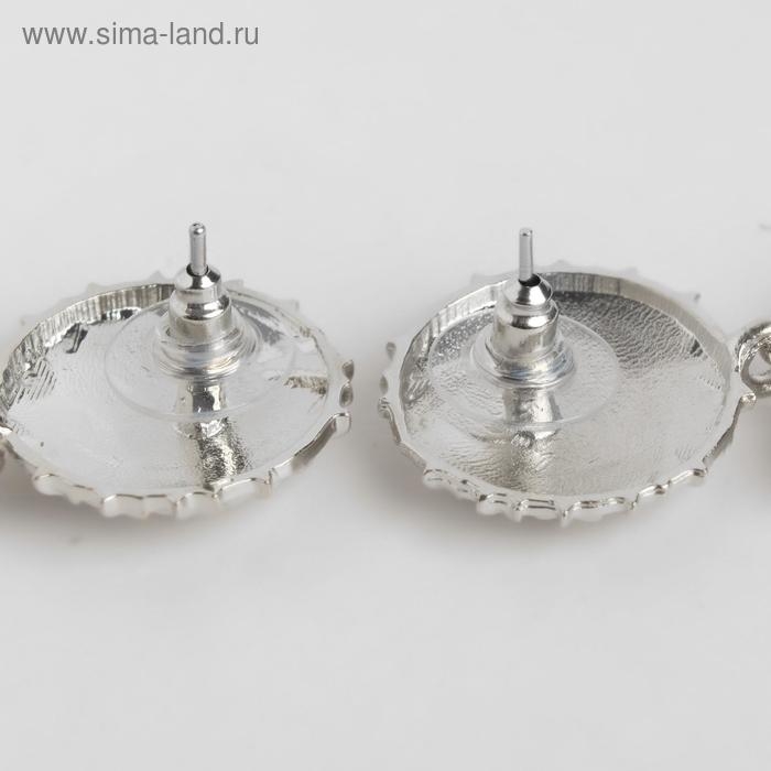 Серьги металл &laquo;Карибы&raquo; длинный прямоугольник, цвет серебро