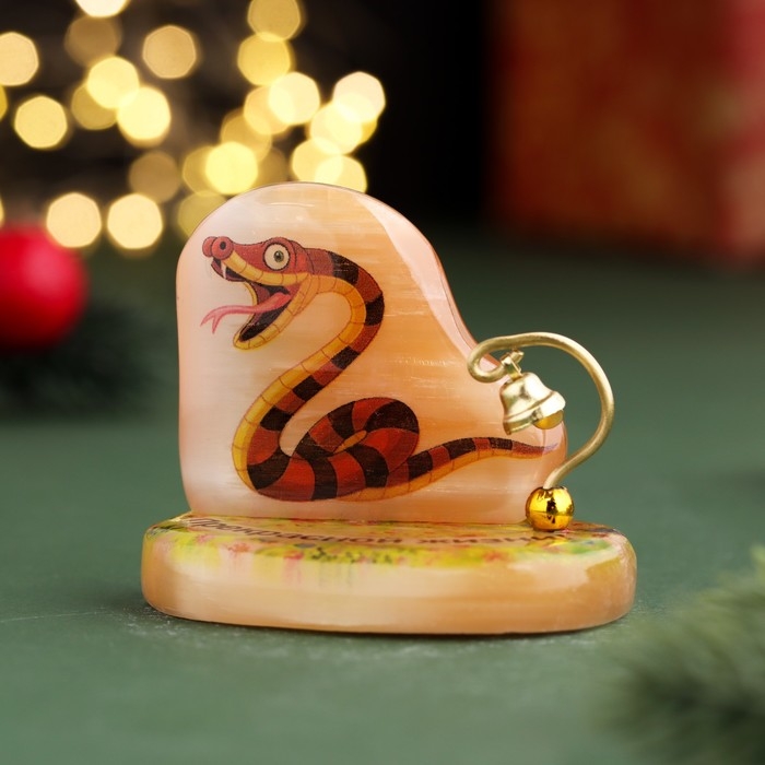 Сувенир Сувенир "Прекрасной жизни! 2025", с колокольчиком, селенит, 6х6х4,5 см