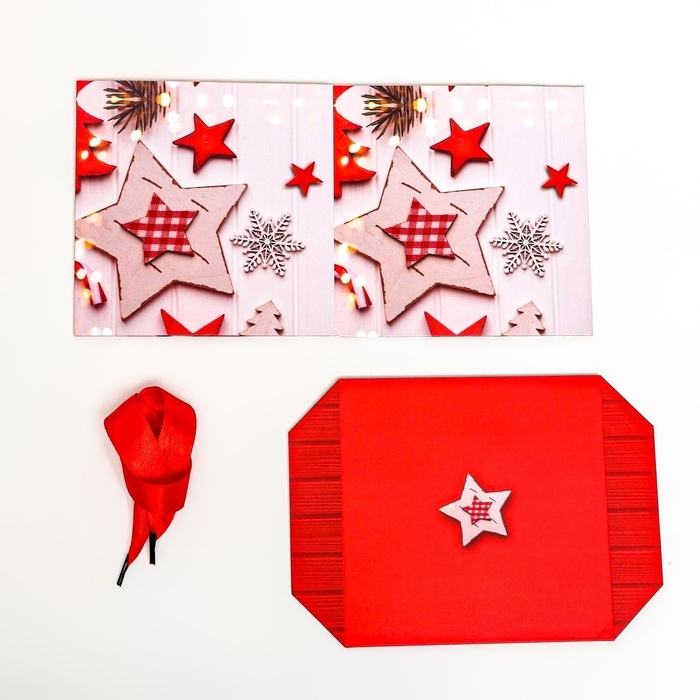 Новый год. Коробка подарочная новогодняя складная Новый год. Коробка подарочная новогодняя складная "Звезды новый год" 15х15х15 см.