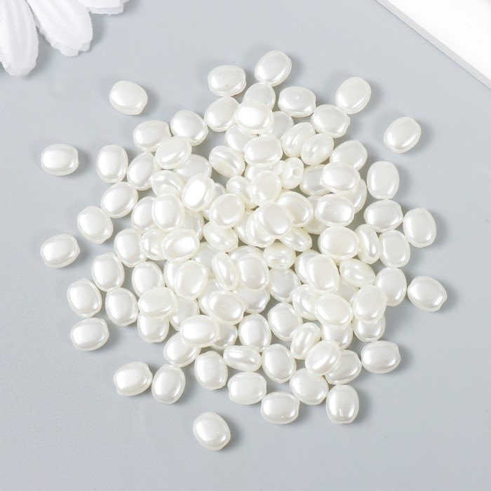 Бусины для творчества пластик Бусины для творчества пластик "Плоские жемчужинки" набор 20 гр
