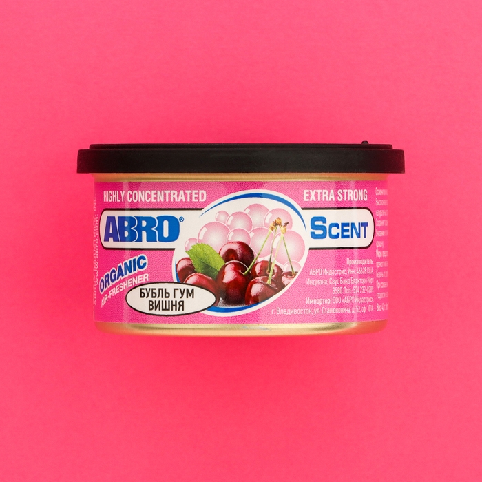 Освежитель воздуха  Освежитель воздуха "Органик" Бубль Гум Вишня ABRO, 57 г