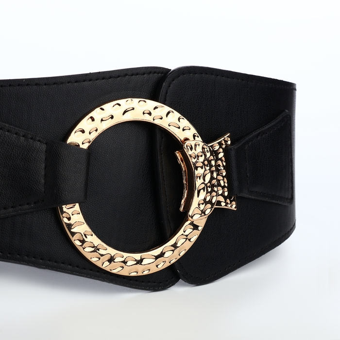 Ремень женский, ширина 10 см, пряжка золото, цвет чёрный Ремень женский, ширина 10 см, пряжка золото, цвет чёрный