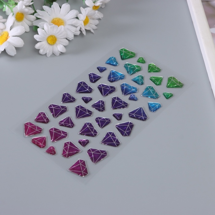 Наклейки для творчества пластик Наклейки для творчества пластик "Градиент. Алмазы" 22х9,5 см
