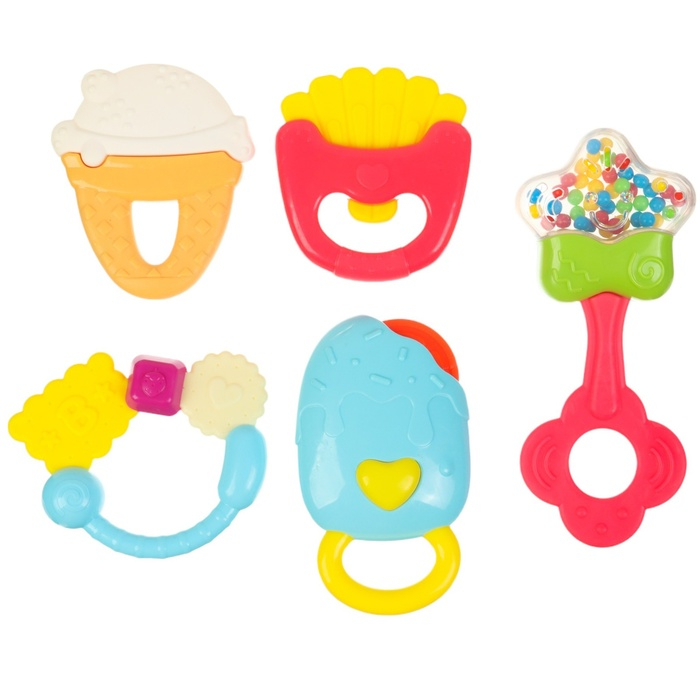 Набор погремушек «Сладости», 5 шт., Крошка Я Набор погремушек «Сладости», 5 шт., Крошка Я