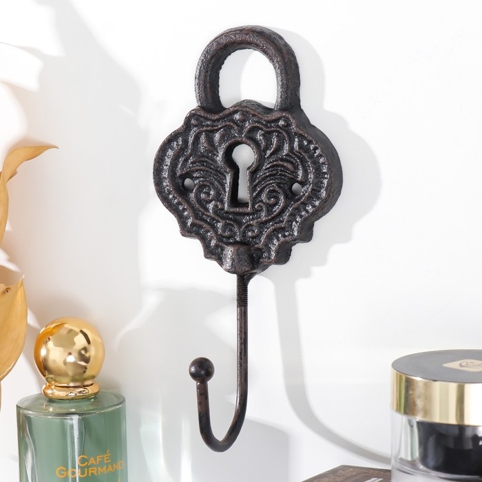 Крючок декоративный металл Крючок декоративный металл "Ажурный замочек" 8х5х17 см