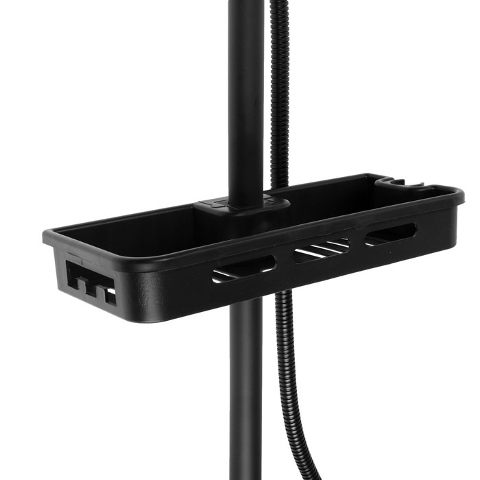 Душевая система ZEIN Z3863, смеситель, верхняя, ручная и гигиеническая лейка, полка, черная   993217 Душевая система ZEIN Z3863, смеситель, верхняя, ручная и гигиеническая лейка, полка, черная   993217