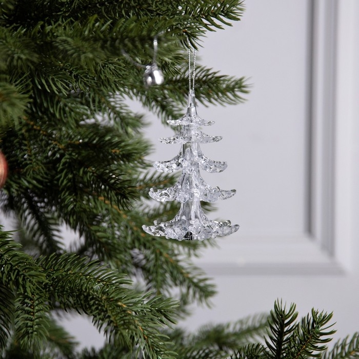 Ёлочная игрушка «Хрустальная ёлочка» 12 см, от батареек, свечение мульти (RGB) Ёлочная игрушка «Хрустальная ёлочка» 12 см, от батареек, свечение мульти (RGB)