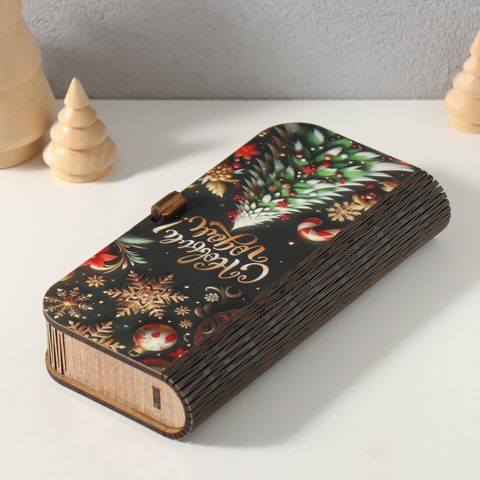 Новогодняя шкатулка  Новогодняя шкатулка "С Новым годом.Ёлочка" 17х8,5 см
