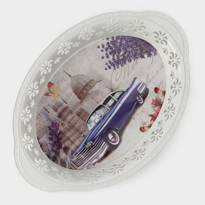 Поднос пластиковый «Вензель», 30,5×21,5 см, рисунок МИКС Поднос пластиковый «Вензель», 30,5×21,5 см, рисунок МИКС