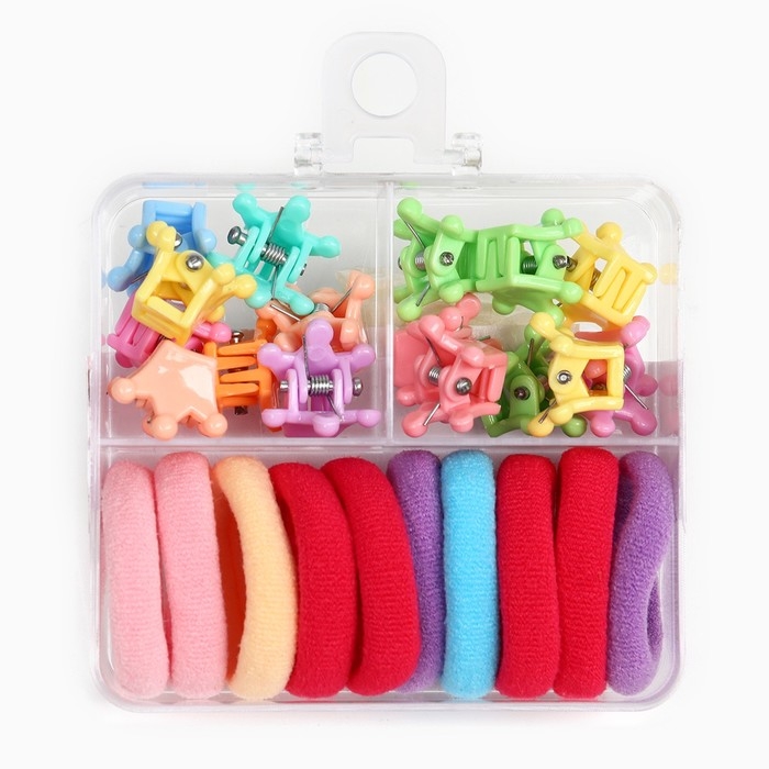 Набор подарочный, резинка для волос 10 шт, заколка крабик 12 шт, Принцессы Набор подарочный, резинка для волос 10 шт, заколка крабик 12 шт, Принцессы