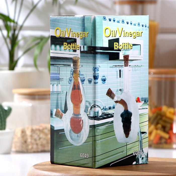 Бутылка стеклянная для соусов и масла 2 в 1 «Фьюжн. Спираль», 450/50 мл, 11,5×9×17,5 см