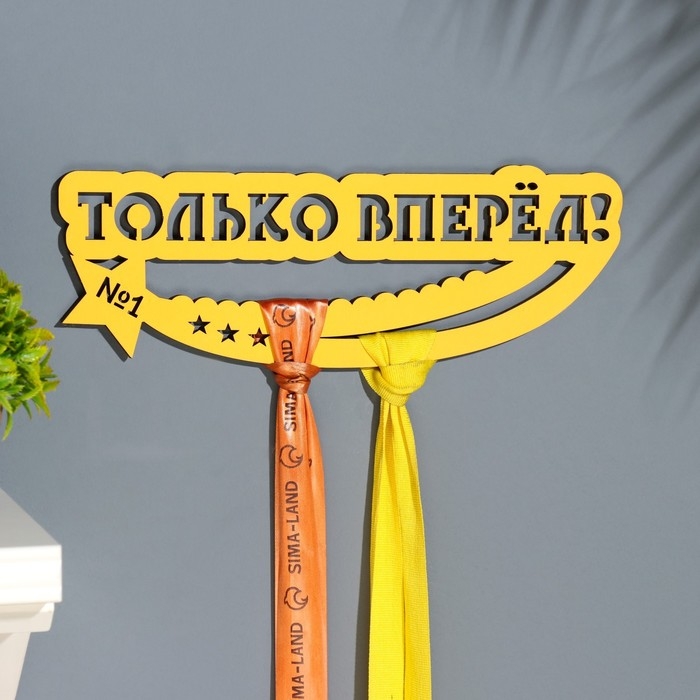 Медальница  Медальница "Только вперёд!" жёлтый цвет, 28х12 см