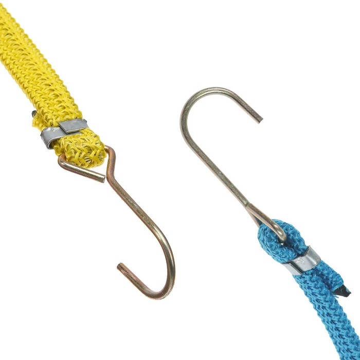 Резинка для крепления багажа TORSO, 120 см, d1.75 мм, металлические крючки, МИКС, набор 2 шт Резинка для крепления багажа TORSO, 120 см, d1.75 мм, металлические крючки, МИКС, набор 2 шт