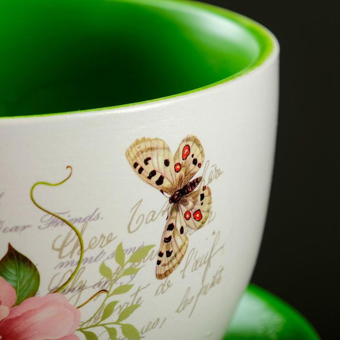 Горшок в форме чашки Горшок в форме чашки "Блум" цветы, 19х24х12см