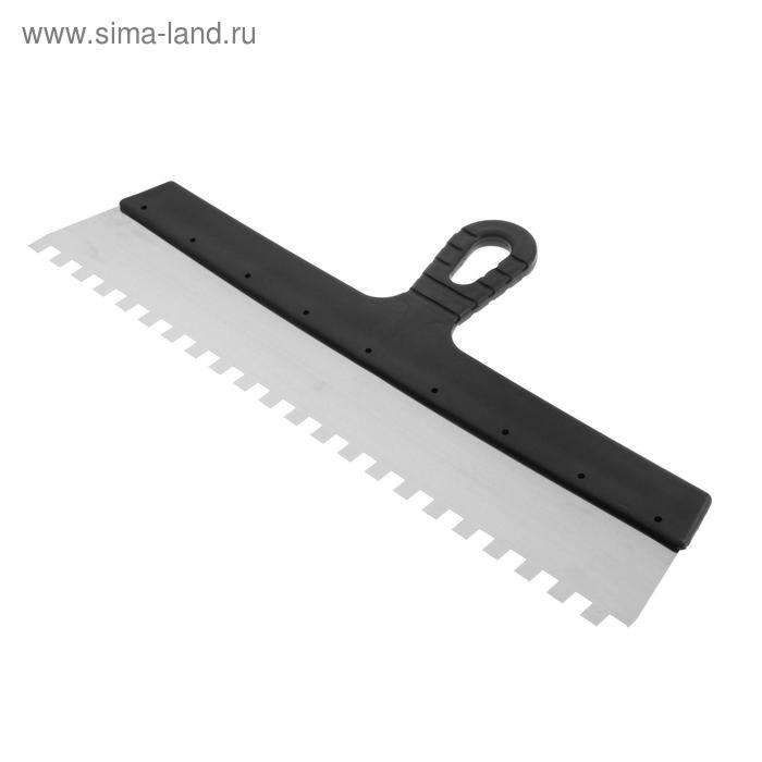 Шпатель зубчатый ЛОМ, 450 мм, зуб 10 мм, нержавеющая сталь Шпатель зубчатый ЛОМ, 450 мм, зуб 10 мм, нержавеющая сталь