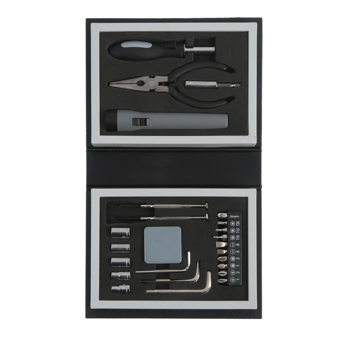 Набор инструментов ТУНДРА, подарочный пластиковый кейс Набор инструментов ТУНДРА, подарочный пластиковый кейс "Книга", 24 предмета