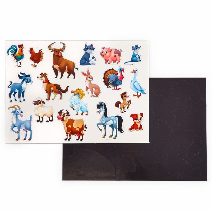 Магнитная игра Магнитная игра "Лесные и домашние животные" 28*20