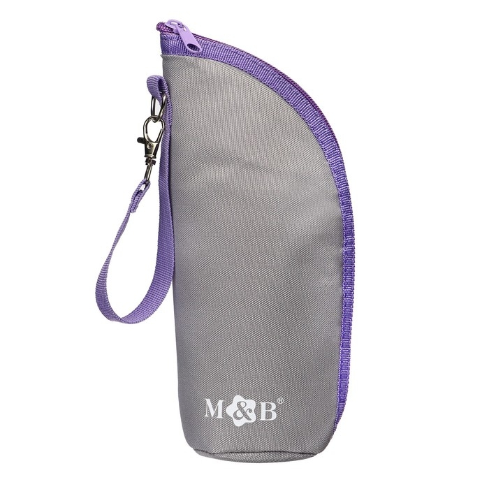 Термосумка для бутылочки M&B на молнии цвет серый/лаванда Термосумка для бутылочки M&B на молнии цвет серый/лаванда