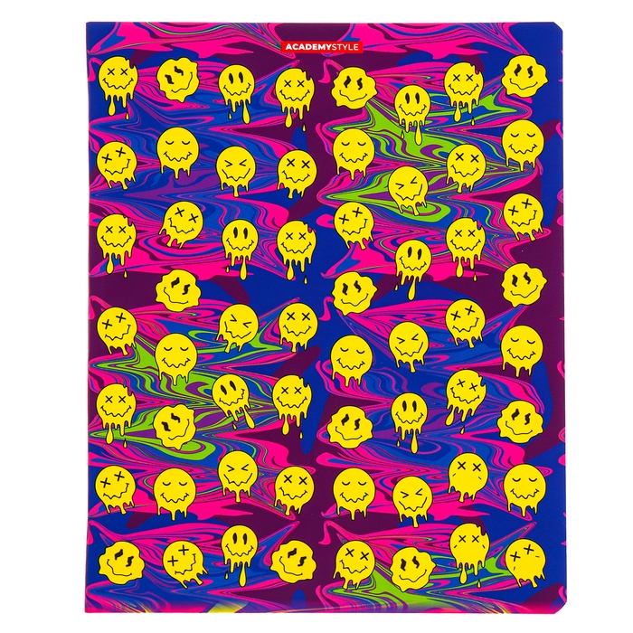 Тетрадь 48 листов в клетку Тетрадь 48 листов в клетку "Жидкие смайлы", обложка мелованный картон, SoftTouch, конгрев, МИКС