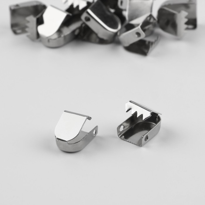 Наконечник-зажим для плоского шнура, 0,6 × 10 мм, 10 шт, цвет серебряный Наконечник-зажим для плоского шнура, 0,6 × 10 мм, 10 шт, цвет серебряный