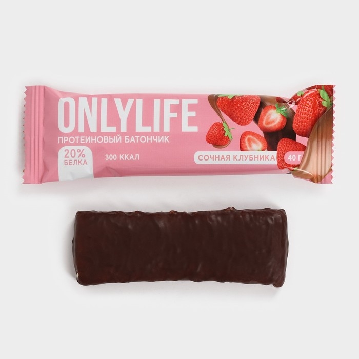 Протеиновый батончик «Сочная клубника», 40 г Протеиновый батончик «Сочная клубника», 40 г