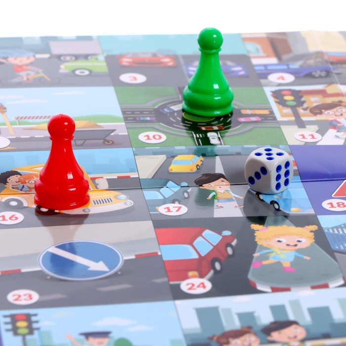 Настольная игра «Изучаем ПДД», 2-4 игрока, 5+ Настольная игра «Изучаем ПДД», 2-4 игрока, 5+