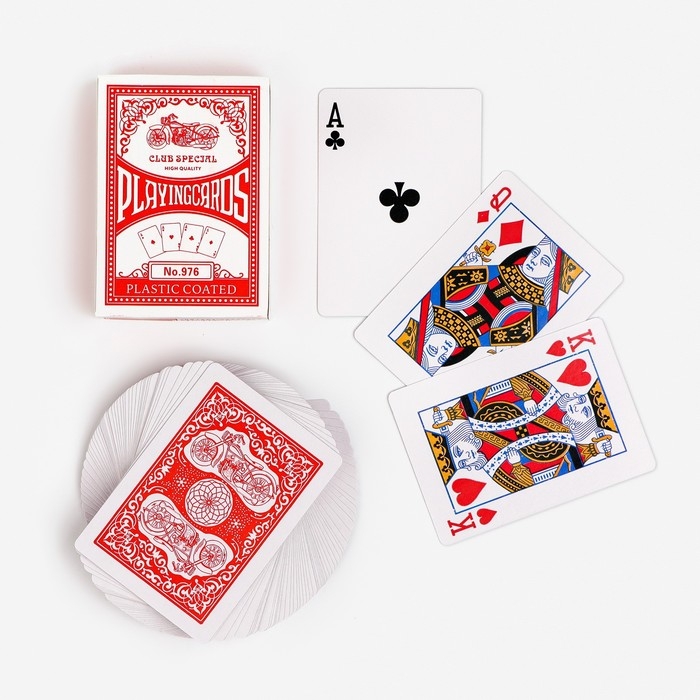 Карты игральные бумажные Tiema 976, 54 шт, 8.6 х 6 см, красные Карты игральные бумажные Tiema 976, 54 шт, 8.6 х 6 см, красные