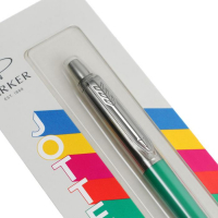 Ручка шариковая Parker Jotter Color М, корпус пластиковый, зелёный, синие чернила, блистер