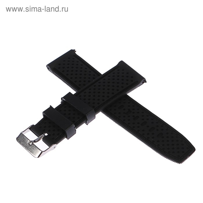 Ремешок для часов Ремешок для часов "Соломон", 22 мм, l-20.5 см, силикон, черный
