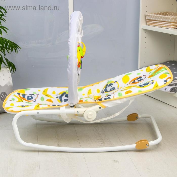 Шезлонг - качалка для новорождённых «Панда», игровая дуга, игрушки МИКС Шезлонг - качалка для новорождённых «Панда», игровая дуга, игрушки МИКС