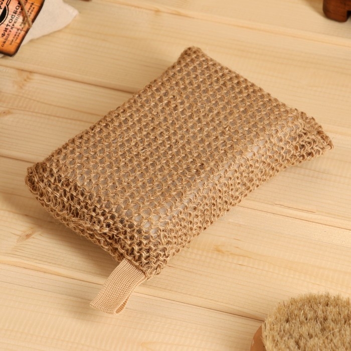 Мочалка Мочалка "Брикет", джут, 16х11х4см