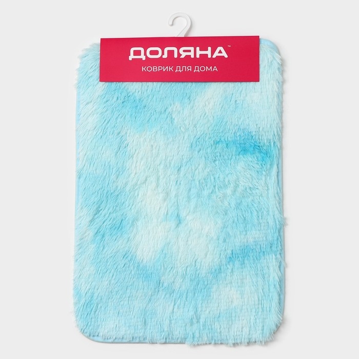 Коврик для дома Доляна «Пушистик», 40×60 см, цвет сине-голубой Коврик для дома Доляна «Пушистик», 40×60 см, цвет сине-голубой