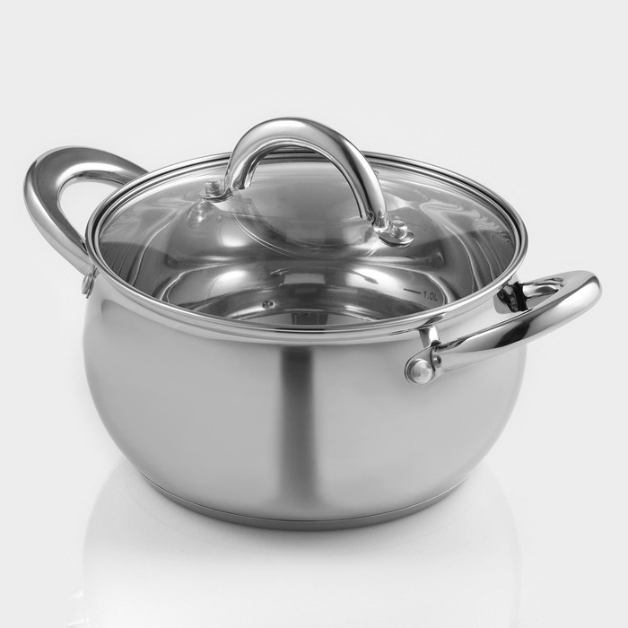 Кастрюля из нержавеющей стали Доляна «Гиперион», 2,5 л, d=18 см, с крышкой Кастрюля из нержавеющей стали Доляна «Гиперион», 2,5 л, d=18 см, с крышкой