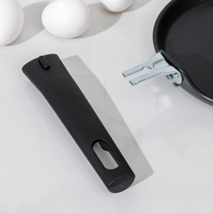 Сковорода блинная «Традиция», d=20 см, съёмная ручка, антипригарное покрытие, цвет чёрный Сковорода блинная «Традиция», d=20 см, съёмная ручка, антипригарное покрытие, цвет чёрный