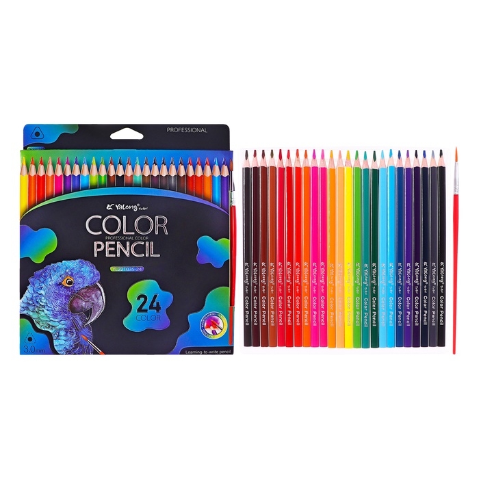 Карандаши акварельные 24 цвета, в картонной коробке, треугольные, дер,с кис,Животные МИКС Карандаши акварельные 24 цвета, в картонной коробке, треугольные, дер,с кис,Животные МИКС