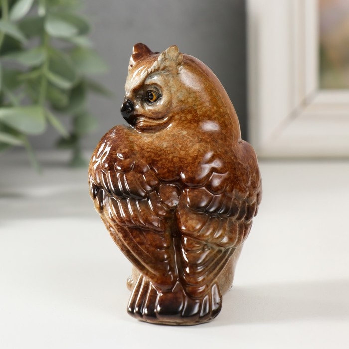 Сувенир полистоун лак Сувенир полистоун лак "Филин" 6,7х5,5х9 см