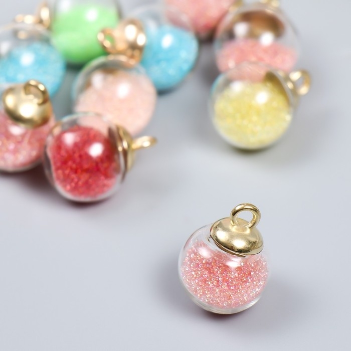 Подвеска для творчества пластик Подвеска для творчества пластик "Шар - микробисер" набор 10 шт МИКС 2,1х1,6х1,6 см
