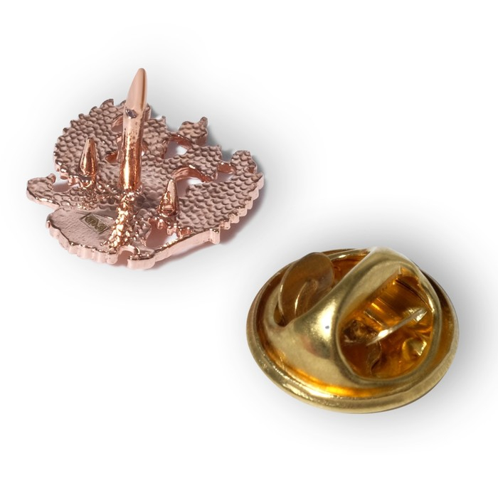 Значок «Герб РФ» Георгий Победоносец, малый, розовое золочение Значок «Герб РФ» Георгий Победоносец, малый, розовое золочение