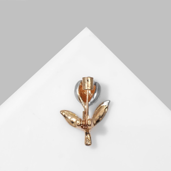 Брошь «Цветок» бутон розы, цвет зелёный в золоте Брошь «Цветок» бутон розы, цвет зелёный в золоте