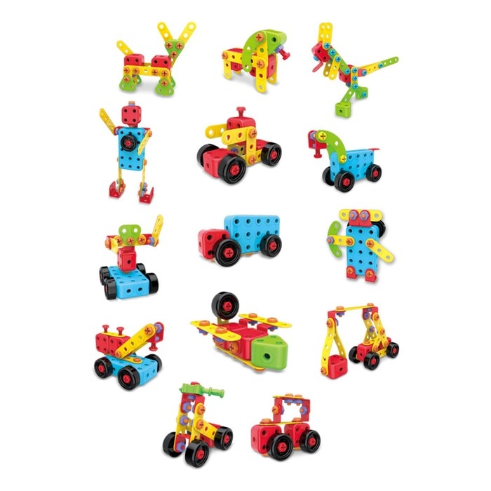 Конструктор в чемодане «Объёмная мозаика», с электрическим шуруповертом, 54 модели, 292 детали Конструктор в чемодане «Объёмная мозаика», с электрическим шуруповертом, 54 модели, 292 детали